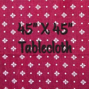 Longaberger Traditional Red 45" x 45" Table Square Fabric Overlay Tablecloth